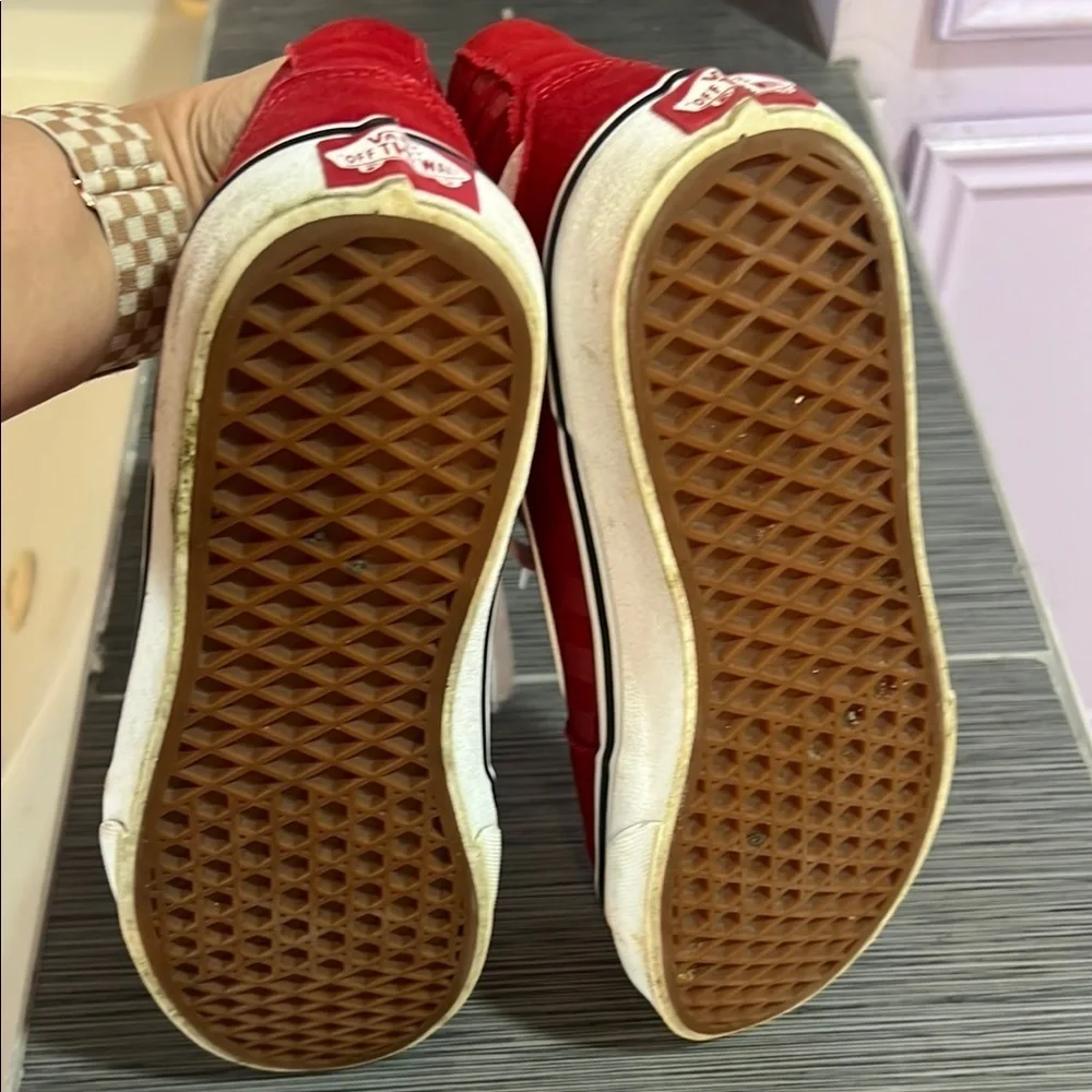 Vans Red Checkered High-Top Sneakers